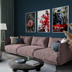 red hot chili peppers set of 3 posters