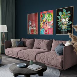 rick and morty set of 3 posters