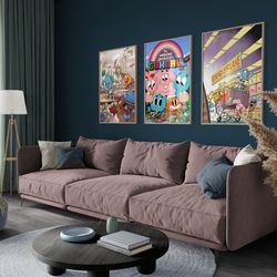 the amazing world of gumball set of 3 posters