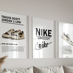 hypebeast printable wall art, hypebeast sneaker poster set of 3, hypebeast shoe poster, sneaker prints set, sneakerhead
