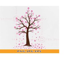 cherry blossom tree png, sakura png, cherry tree clipart, cherry blossoms png, japanese sakura flower, cherry tree print