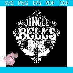 jingle bells hand drawn winter holiday svg, christmas svg, jingle bells svg, christmas gift svg, merry christmas svg, ch
