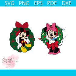 mickey christmas head svg, christmas svg, minnie mouse wreath svg, disney svg, wreath svg, christmas gift svg, merry chr