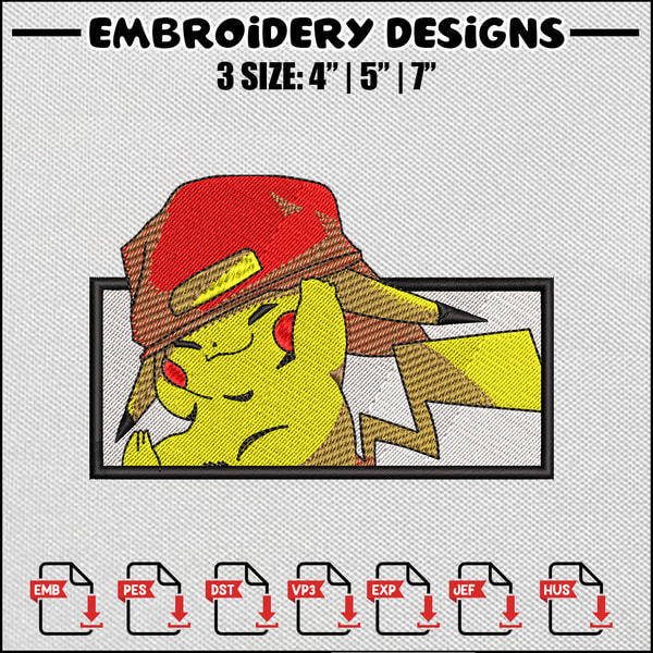 Pikachu funny embroidery design,Pokemon embroidery,Anime des | Inspire ...
