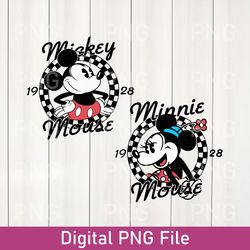 retro minnie mickey est 1928 png, disney mickey mouse png, minnie mouse png, disney est 1928, mickey png, minnie 192mick