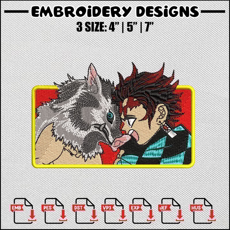 Tanjiro inosuke embroidery design