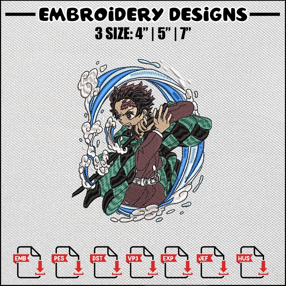 Tanjiro man embroidery design