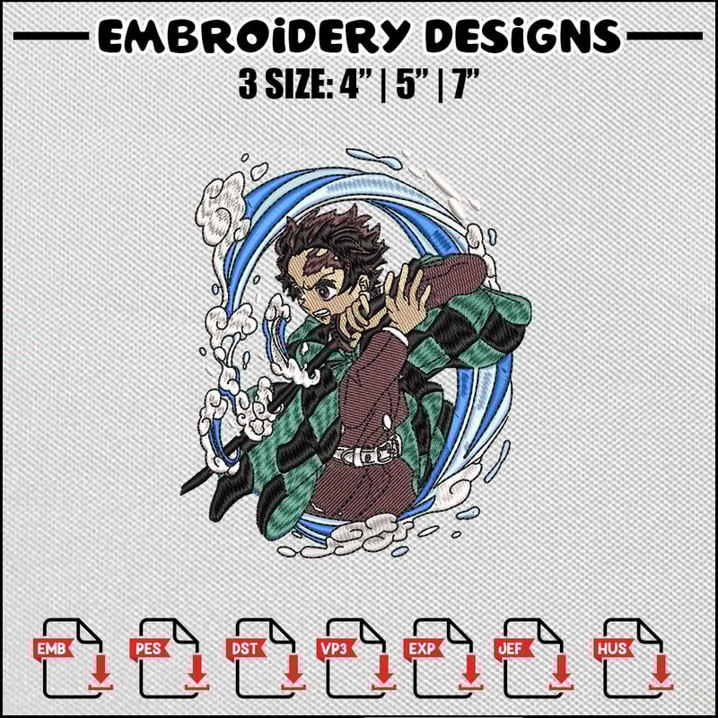 Tanjiro man embroidery design