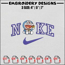 doraemon nike embroidery design, doraemon embroidery, nike design, embroidery file, embroidery shirt, digital download