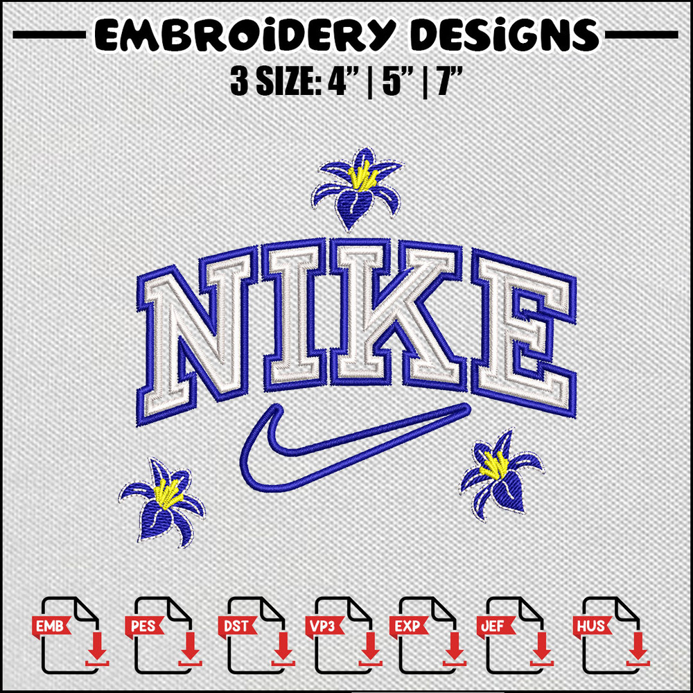 Nike purple embroidery design