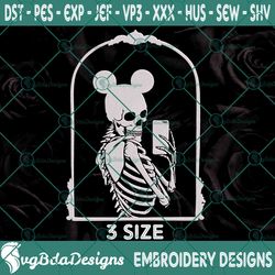 mickey skeleton mirror selfie embroidery designs, mickey skeleton mirror embroidery designs, halloween embroidery design