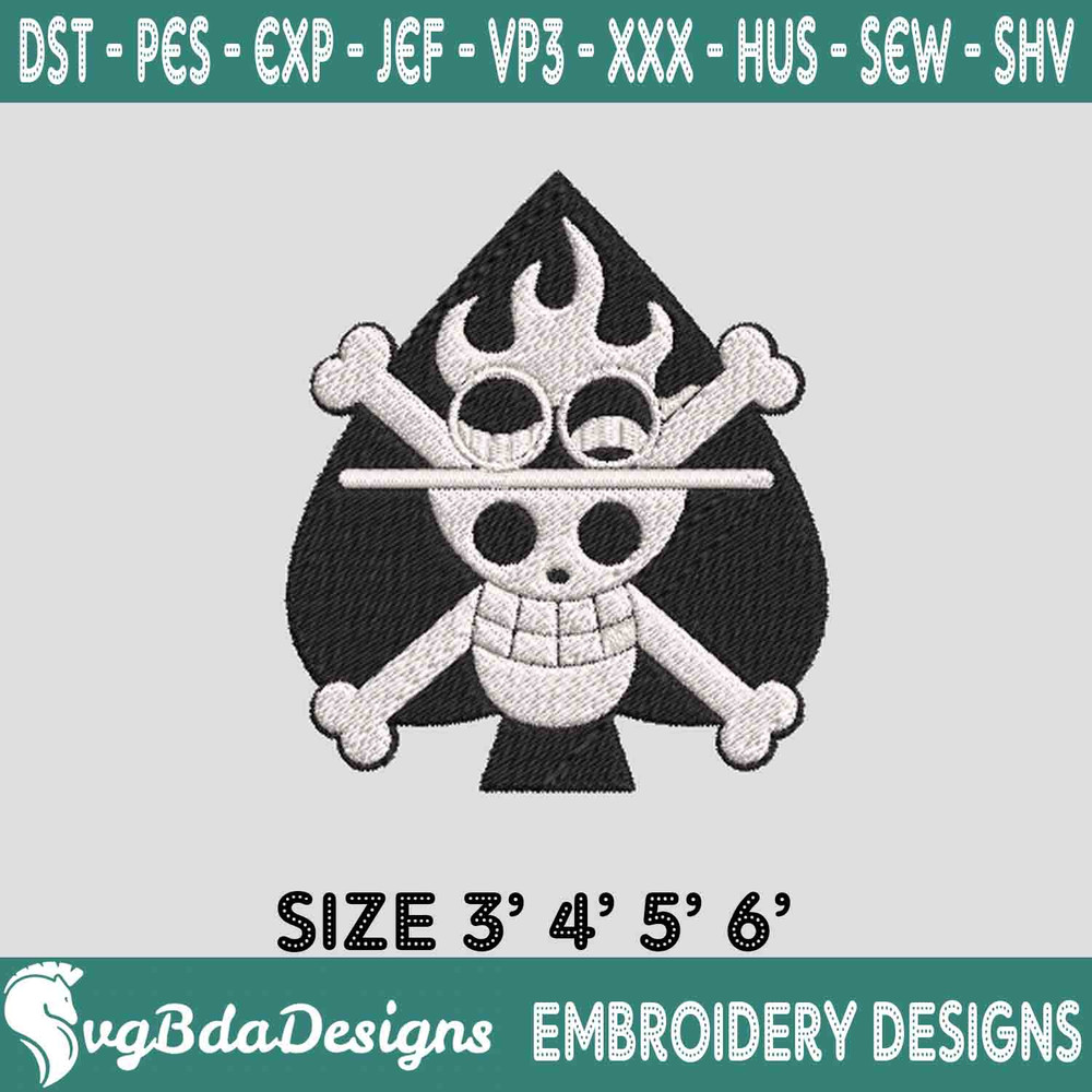 Black White Portgas D. Ace Roger Embroidery.jpg