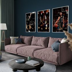 Steph Curry Set of 3 Posters, Basketball Poster, Warriors, 30, Golden State, Championship, Curry, Basketball Wall Art, N