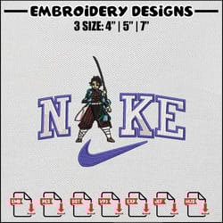 nike tanjiro embroidery design, demon slayer embroidery,nike design, embroidery shirt, embroidery file, digital download