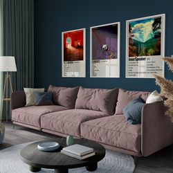 Tame Impala Set of 3 Posters, Currents Cover, Tame Impala Graphic Poster, InnerSpeaker Album Poster, Poster Wall Art, Sl