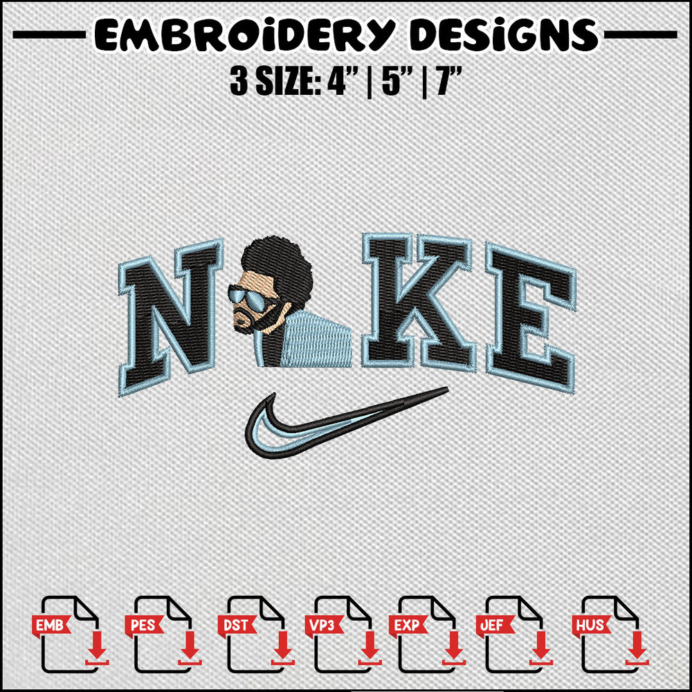 Nike the weeknd embroidery design