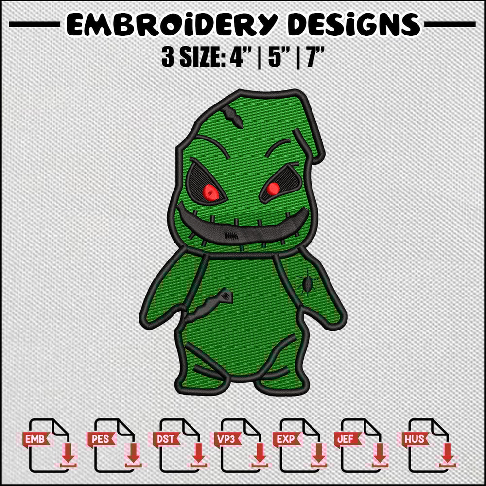 Oogie boogie embroidery design