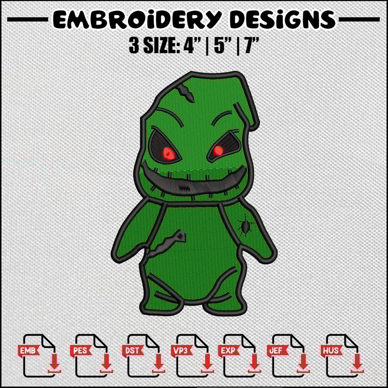 Oogie boogie embroidery design