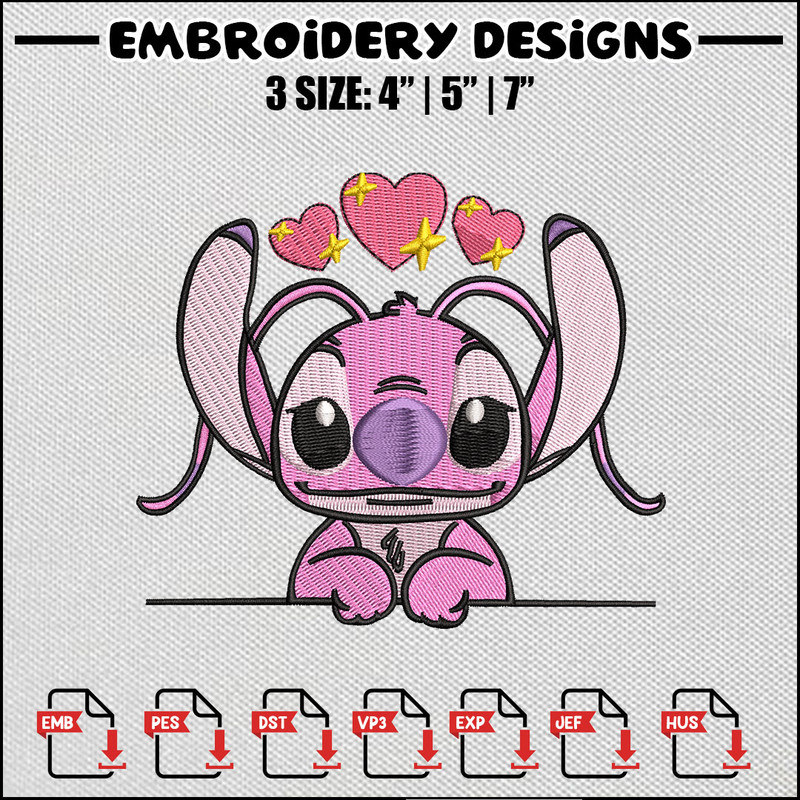 Pink stitch embroidery design