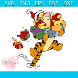 tigger christmas svg, christmas svg, christmas tiger svg, tiger gifts svg, christmas gift svg, merry christmas svg, chri