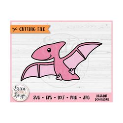 Cute Dinosaur Layered SVG cut file for Cricut Silhouette Baby Pterodactyl Clipart Dino PNG Jurassic Animal Toddler Boy S