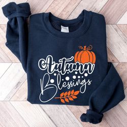 Blessed thanksgiving pumpkin sweatshirt, fall season sweatshirt, thanksgiving Crewneck Sweatshirt, floral pumpkin farm s