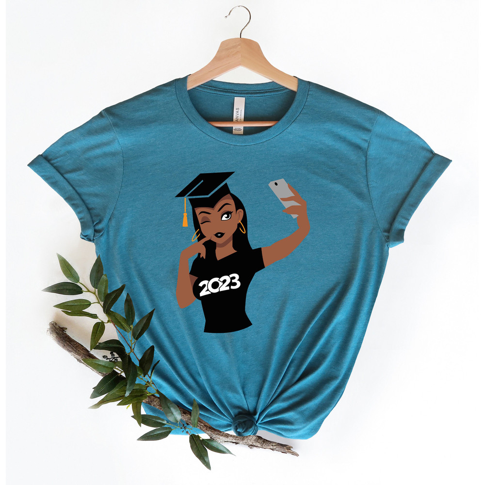 Black Girl 2023 Graduate T-Shirt, Funny Graduate Tee, African American Woman Tee, Graduation 2022 Shirt, Graduation Tee, Graduation Gift Tee - 2.jpg