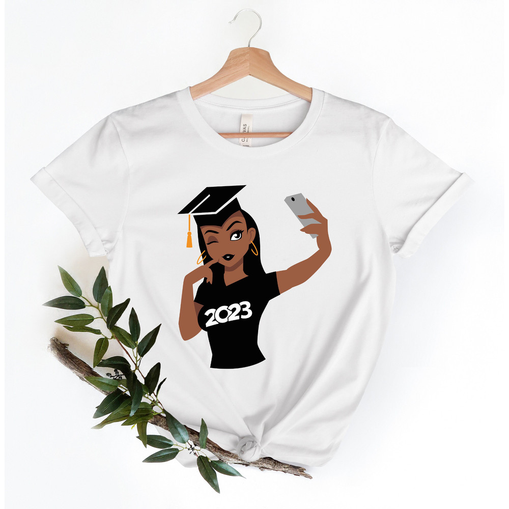 Black Girl 2023 Graduate T-Shirt, Funny Graduate Tee, African American Woman Tee, Graduation 2022 Shirt, Graduation Tee, Graduation Gift Tee - 4.jpg