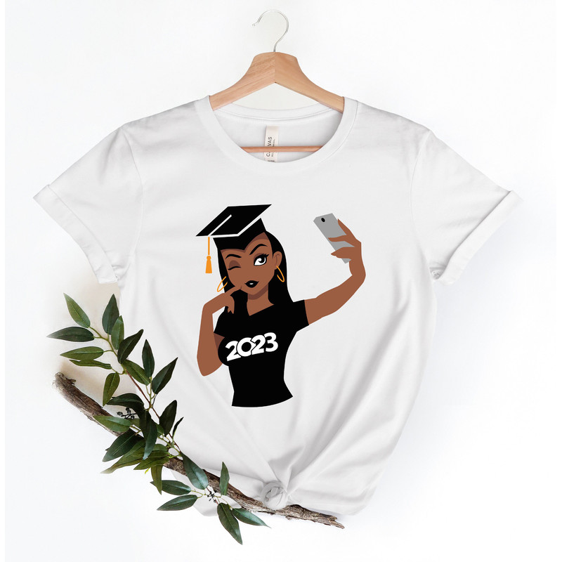 Black Girl 2023 Graduate T-Shirt, Funny Graduate Tee, African American Woman Tee, Graduation 2022 Shirt, Graduation Tee, Graduation Gift Tee - 4.jpg