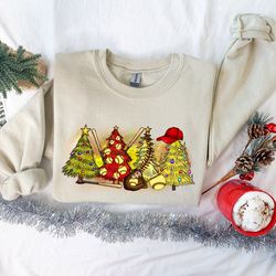 Christmas Baseball Tree Sweatshirt, Christmas Sweatshirt, Christmas Hoodie, Christmas Tree Sweatshirt, Baseball Sweatshi