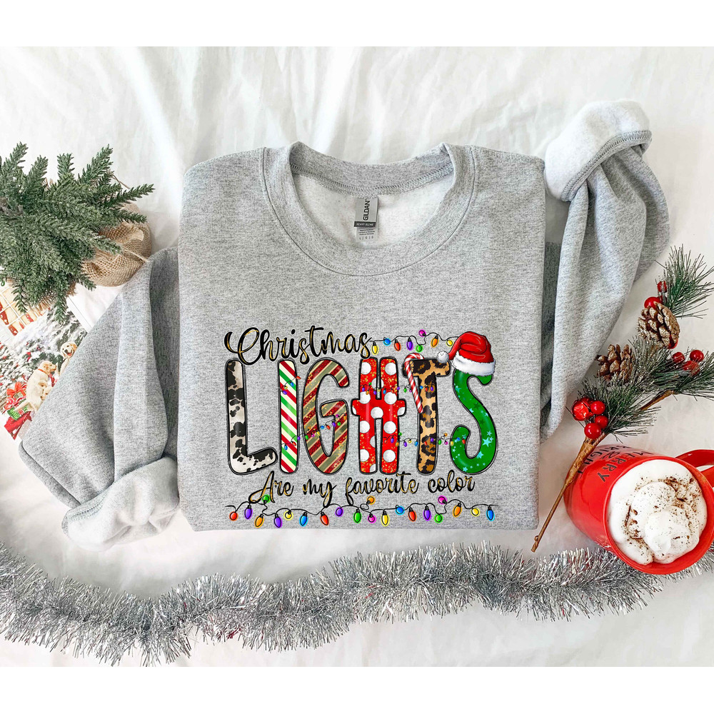 Christmas Light Sweatshirt, Christmas Sweater, Favorite color is Christmas Light, Holiday Sweatshirt, Winter Hoodies, Christmas Gift - 2.jpg