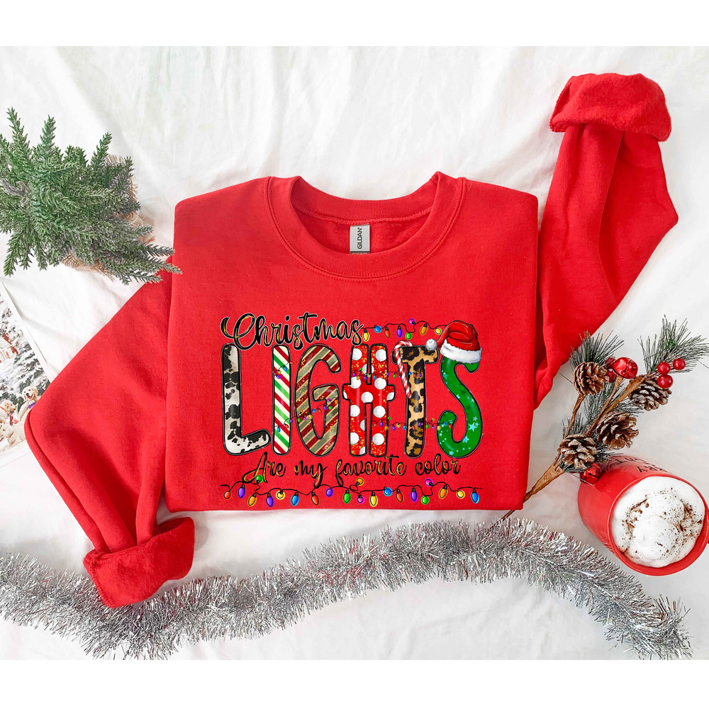 Christmas Light Sweatshirt, Christmas Sweater, Favorite color is Christmas Light, Holiday Sweatshirt, Winter Hoodies, Christmas Gift - 5.jpg