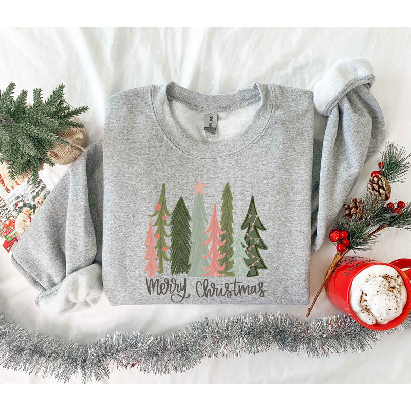 Christmas Sweatshirt, Christmas Sweater, Christmas Crewneck, Christmas Tree Sweatshirt, Holiday Sweaters for Women, Winter Sweatshirt - 2.jpg