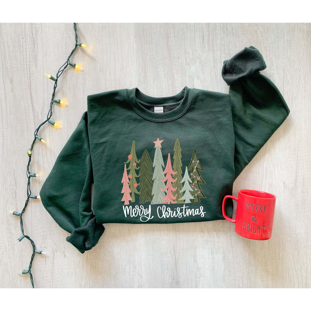 Christmas Sweatshirt, Christmas Sweater, Christmas Crewneck, Christmas Tree Sweatshirt, Holiday Sweaters for Women, Winter Sweatshirt - 4.jpg