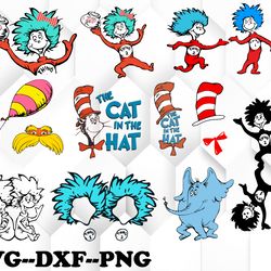 cat in the hat thing svg, the cat and the hat bundle svg, png, dxf, pdf, jpg,...