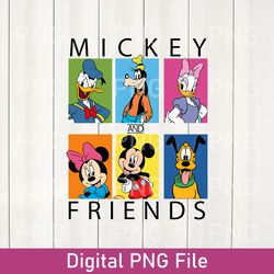 disney mickey and friends group shot panels png, mickey minnie goofy donald daisy friends vacation png, wdw matching png