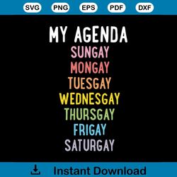 gays of the week, gay, homosexual, lesbian ,rainbow lips, pride, lgbt month svg, png, dxf, eps