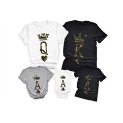 family outfits matching, family shirts, matching shirts, matching family outfit, tshirts king queen prince princess matc