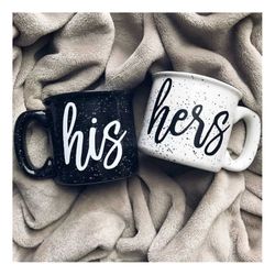 christmas gifts, his and hers mug, mr and mrs mugs, campfire mug, camp mug, cute mugs, newlywed gift, couples mugs, wedd
