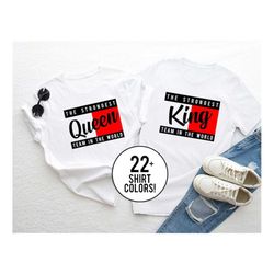 king queen shirts, king and queen t-shirts, couples shirts, anniversary shirts, couple matching shirts, couple honeymoon
