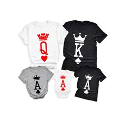 matching family shirts, father mother daughter son t-shirts, matching family outfits, father son matching, king queen pr