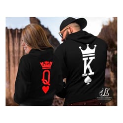 king queen hoodies, king queen set, couples matching, couples hoodie, matching hoodie, couple hoodies, gift for couple