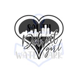 DETROIT Girl Skyline Heart - Home Sweet Home - Cricut - Silhouette - Vector Cut - Instant Download Image Files - SVG - P