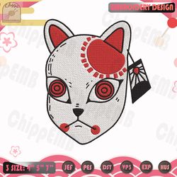 tanjiro mask embroidery design, demon slayer embroidery design, anime embroidery file, machine embroidery designs