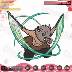 hashibira inosuke embroidery design, demon slayer embroidery design, anime embroidery file, machine embroidery designs