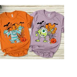 disney monsters inc mummy james p sullivan and mike wazowski halloween costume shirt, disneyworld halloween couple match