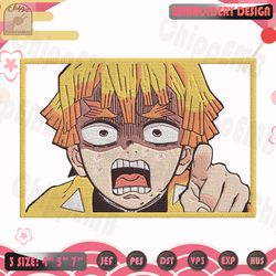 zenitsu embroidery design, demon slayer embroidery design, anime embroidery file, machine embroidery designs