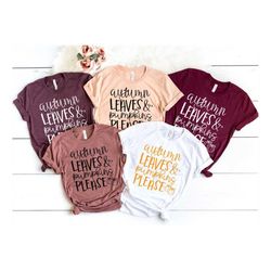 autumn leaves pumpkin please tee, thankful fall, fall family shirts, thanksgiving shirts, family matching shirts, cute t