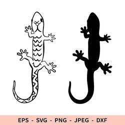 Lizard Svg File for Cricut Reptile Dxf Chameleon Silhouette Gecko Png Cut File Cute Salamander Animal Clipart
