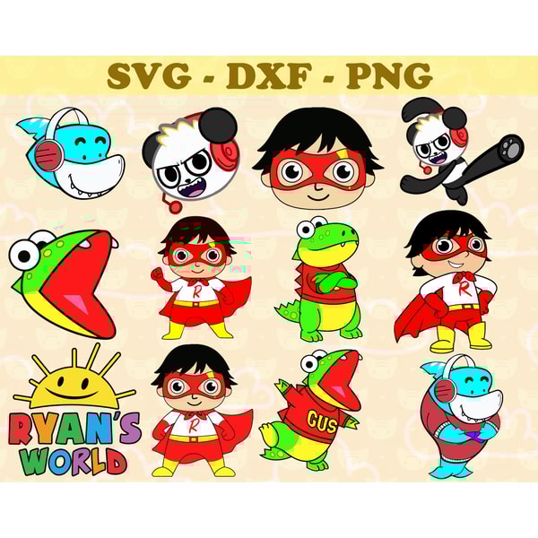 Ryan's World SVG, Bundle Ryan's World SVG, PNG, DXF, PDF, JP | Inspire ...